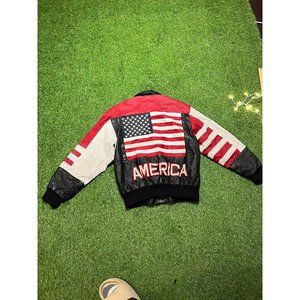 Vintage Cosa nova USA American flag patriotic leather